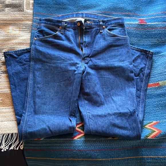 Wrangler Straight Leg Blue Jeans 34x32 - Picture 3 of 5